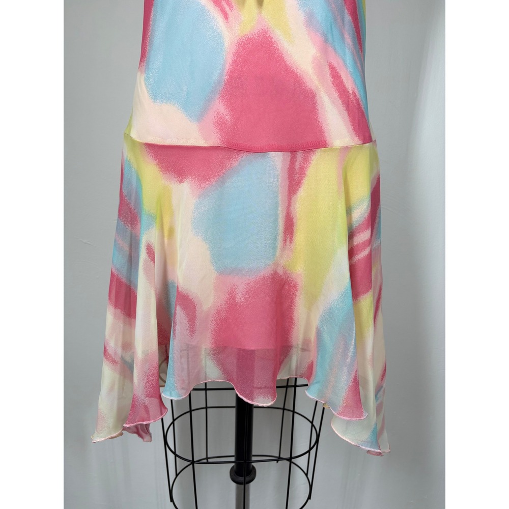 Vintage Y2K Hype Tissue Dress Small Abstract Watercolor Whimsygoth Fairycore - Picture 4 of 12